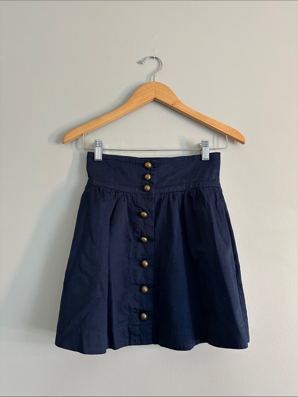 Forever 21 Navy Button-Front Circle Skirt size XS